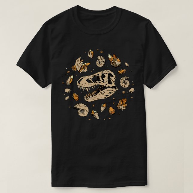 T-Rex Skeleton Dino Knochen Paläontologe Fossil Di T-Shirt (Design vorne)