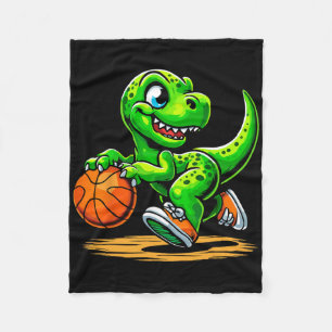 T-Rex Skelett Spieler Dinosaurier  Fleecedecke