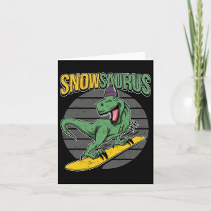 T-rex Snowboarding Dinosaur Snowboard Karte