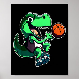 T Rex spielt Basketball Coach Dino T Rex Rex Sport Poster