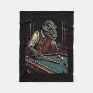T-Rex spielt Billard Dinosaurier Billardspieler D Fleecedecke