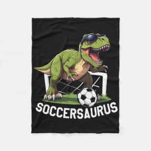 T-Rex spielt Fußball Dinosaurier Fußballspieler Fleecedecke