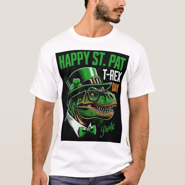 T-rex St Patricks Day T-Shirt (Vorderseite)