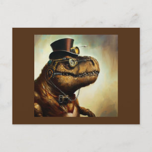 T Rex Steampunk Postkarte
