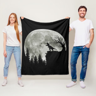 T Rex Stehend auf Mondschein Halloween Fleecedecke