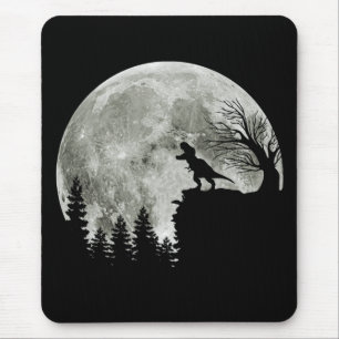 T Rex Stehend auf Mondschein Halloween Mousepad