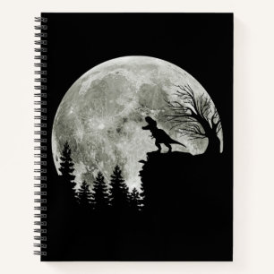 T Rex Stehend auf Mondschein Halloween Notizbuch