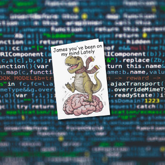 T-Rex steht auf Gehirn Karte