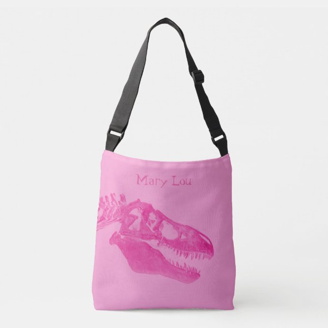 T-Rex-Tote-Beutel (Hot Pink) Tragetaschen Mit Langen Trägern (Vorderseite)