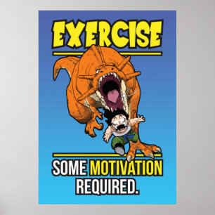 T-Rex Trainingsmotivation - Funny Anime Gym Poster