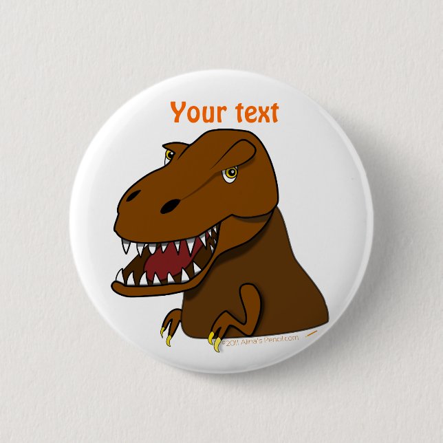 T-Rex Tyrannosaurus Rex beängstigender Button (Vorderseite)