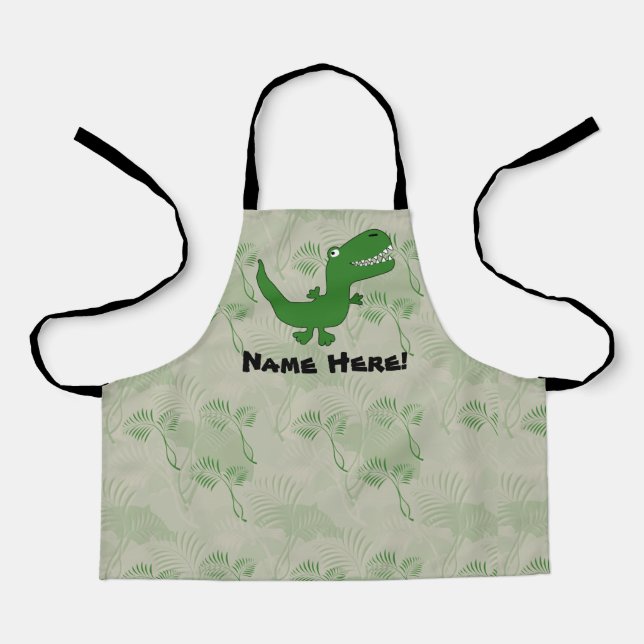 T-Rex Tyrannosaurus Rex Dinosaur Cartoon Kids Boys Schürze (Vorderseite)