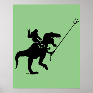 T-rex u. Bigfoot selfie Poster