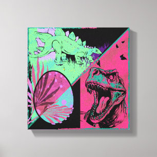 T-Rex und Stegosaurus Dinosaurier Leinwand Kunst