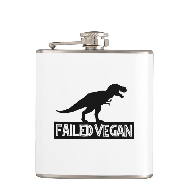 T-Rex Vegan Versagt Flachmann (Vorderseite)