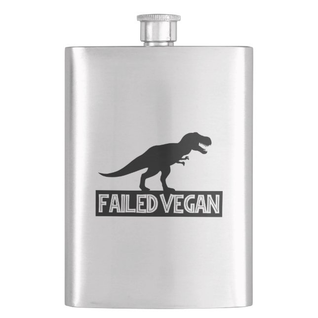 T-Rex Vegan Versagt Flachmann (Vorderseite)