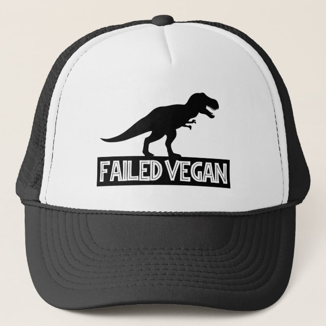 T-Rex Vegan Versagt Truckerkappe (Vorderseite)