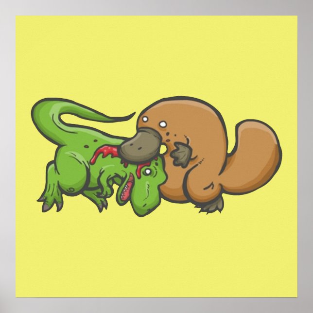 T-rex vs Platypus Poster (Vorne)
