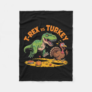 T-Rex Vs Truthahn Lustiges Thanksgiving-Dinosaurie Fleecedecke