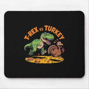 T-Rex Vs Truthahn Lustiges Thanksgiving-Dinosaurie Mousepad