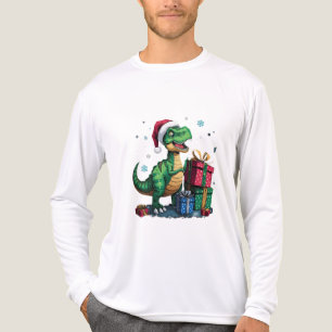 T-Rex Weihnachtsgeschenkparade Tri-Blend Shirt