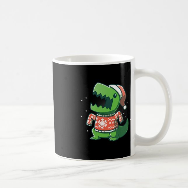 T-Rex Weihnachtslustige Dinosaurier Ugly Saurus Kaffeetasse (Rechts)