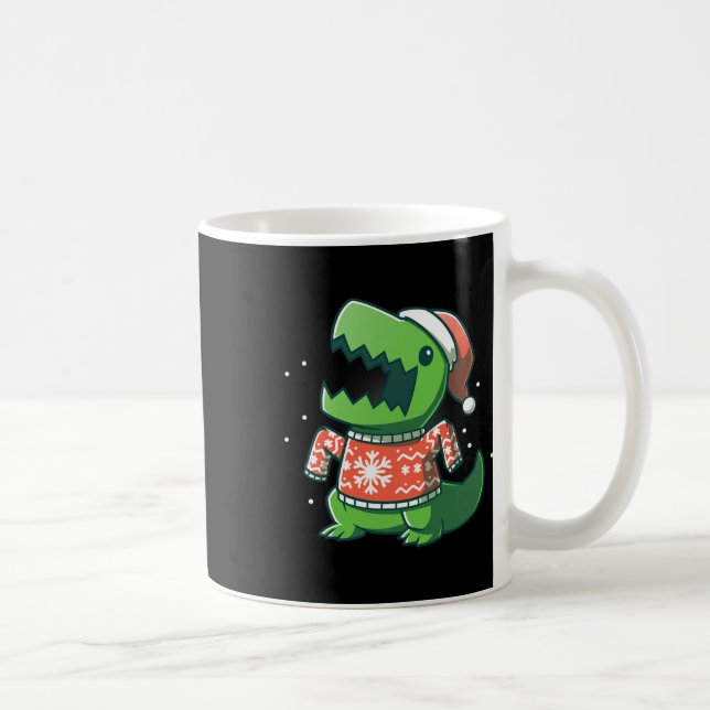 T-rex Weihnachtsspass Dinosaur Ugly Saurus Kaffeetasse (Rechts)