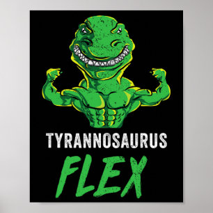 T Rex Workout Funny Dinosaur Gym Weighthiebing Cut Poster