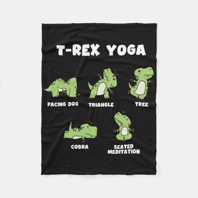 T-Rex Yoga  Fleecedecke (Vorderseite)