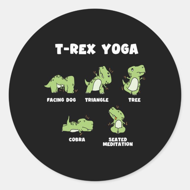 T-Rex Yoga  Runder Aufkleber (Vorderseite)