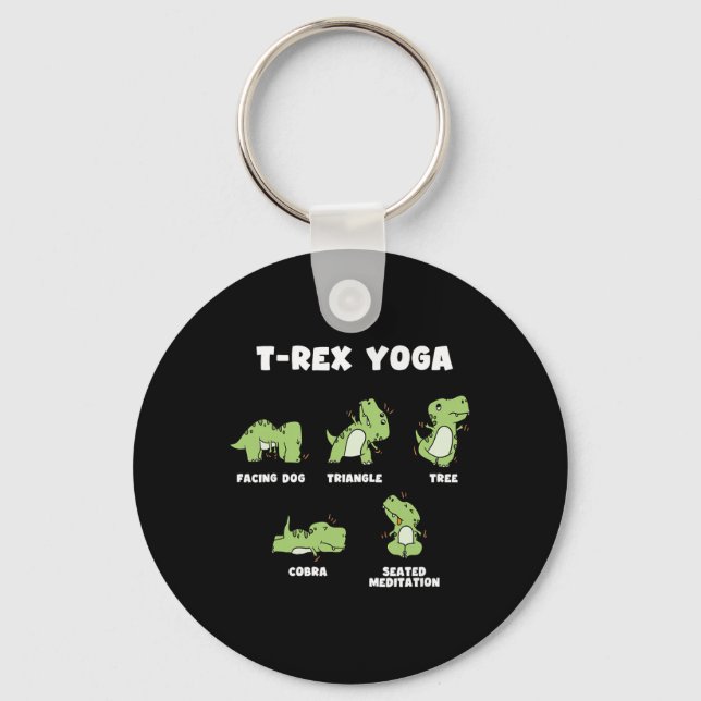 T-Rex Yoga  Schlüsselanhänger (Vorderseite)