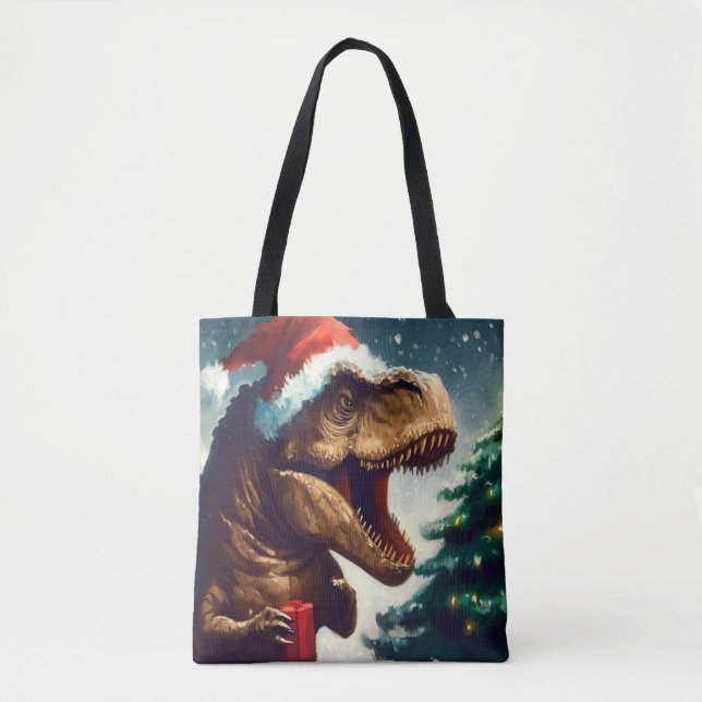 T-Rex zu Weihnachten 1 Tasche (Vorderseite)