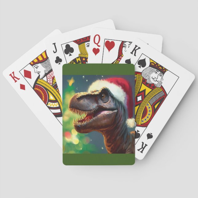 T-Rex zu Weihnachten (2) Spielkarten (Rückseite)