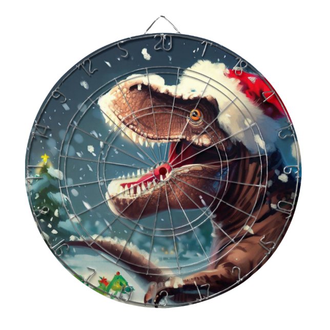 T-Rex zu Weihnachten (3) Dartscheibe (vorne)