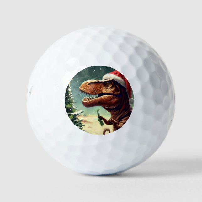 T-Rex zu Weihnachten (4) Golfball (Vorderseite)