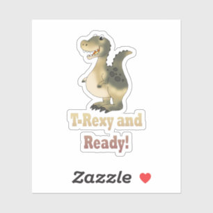 T-Rexy und Ready-Dino-Cartoon Aufkleber
