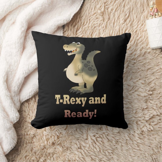 T-Rexy und Ready-Dino-Cartoon Kissen (Decke)
