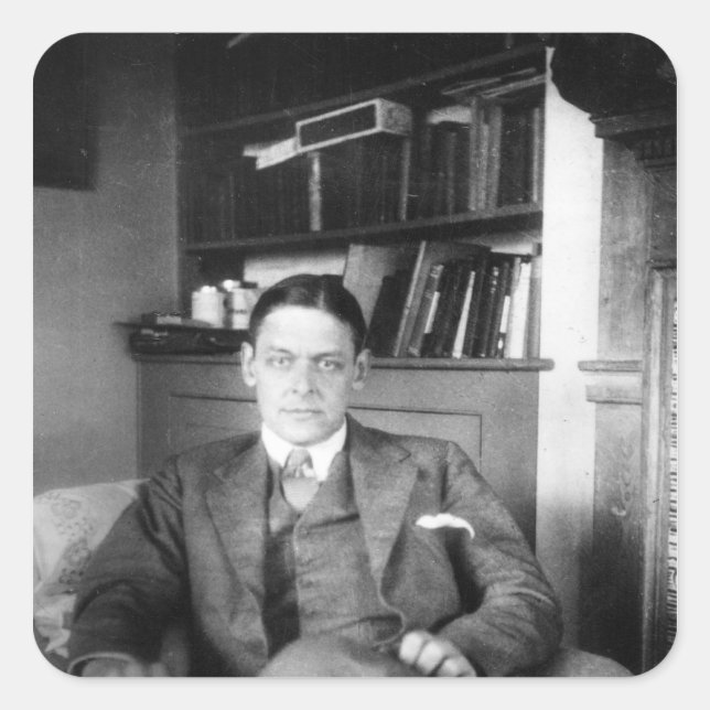 T.S. Eliot Quadratischer Aufkleber (Vorderseite)