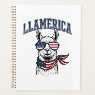 T-Shir lama patriotique Llamerica Gravure Vintage