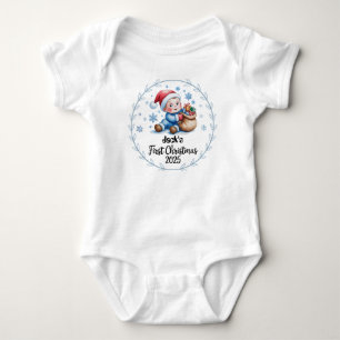 T - Shirt0Personalisiert Baby's First Xmas 2025-Bo Baby Strampler