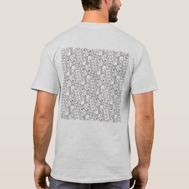 T-SHIRT ウサギ・タイルのテセレーション（AL）Tシャツ (Dos)