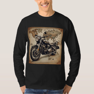 T-SHIRT オートバイとロードトリップの地図オリジナルメンバー