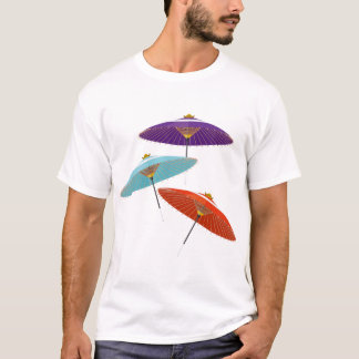 T-SHIRT カラフルな和傘のイラスト
