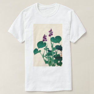 T-shirt ギ ボ , 古 Violet Flower Hosta, Ohara Koson