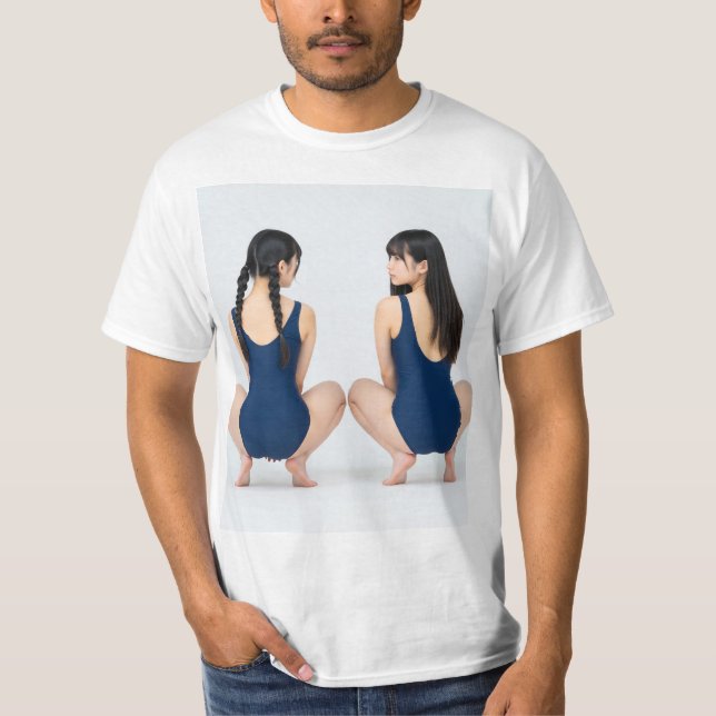 T-SHIRT スクミズ女子背中Tシャツ (Devant)