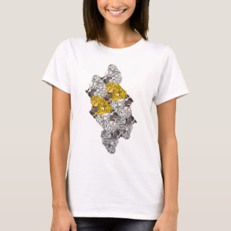 T-SHIRT トラとコウモリ・タイルのテセレーション（YWGL_BW)
