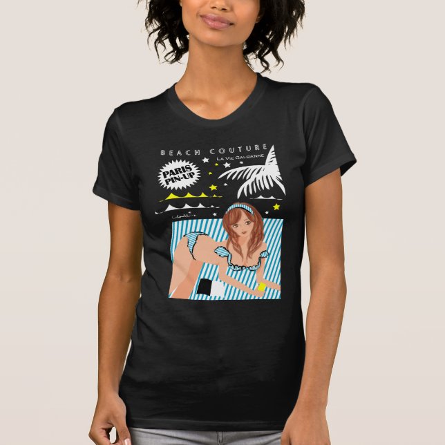 T-SHIRT レトロピンナップ トロピカルビーチ (Devant)