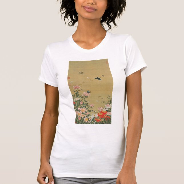 T-SHIRT 動 植 綵 絵(1) 芍 薬 群 ,   (Devant)