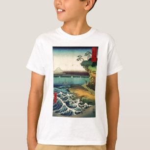 T-shirt 房 japonais Vintage Ukiyo-e Mt Fuji 州 保 田 ノ 海 岸