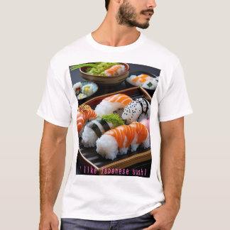T-shirt 「日本の寿司：至福のひととき（Japanese Sushi: A Moment of Bliss）」